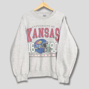 Vintage Kansas Jayhawks Football Sweatshirt Retro University of Kansas Shirt Tee